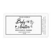 Schattige eenvoudige scriptvlinderboter etiket (Voorkant)