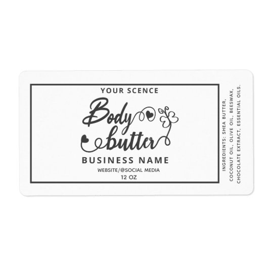 Schattige eenvoudige scriptvlinderboter etiket (Voorkant)