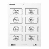 Schattige eenvoudige scriptvlinderboter etiket (Full Sheet)