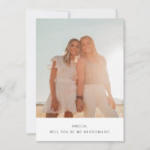Schattige Eenvoudige Typografie Foto Bruidsmeisje  Notitiekaartje (Voorkant)