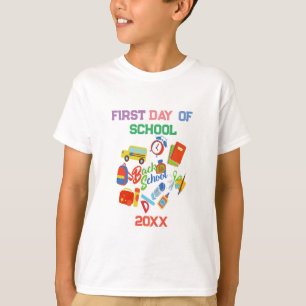 Schattige eerste dag van schoolpatroon t-shirt