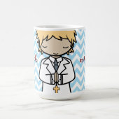 Schattige eerste heilige communie blonde jongen koffiemok (Center)