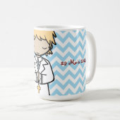 Schattige eerste heilige communie blonde jongen koffiemok (Voorkant rechts)