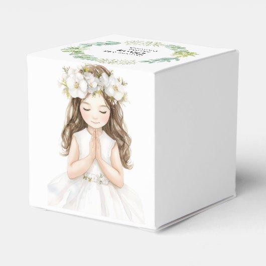 Schattige eerste heilige communie meisje bedankdoosjes (Achterkant)