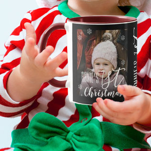 Schattige Eerste Kerst Kinderen Sneeuwvlok Kerstmi Mok