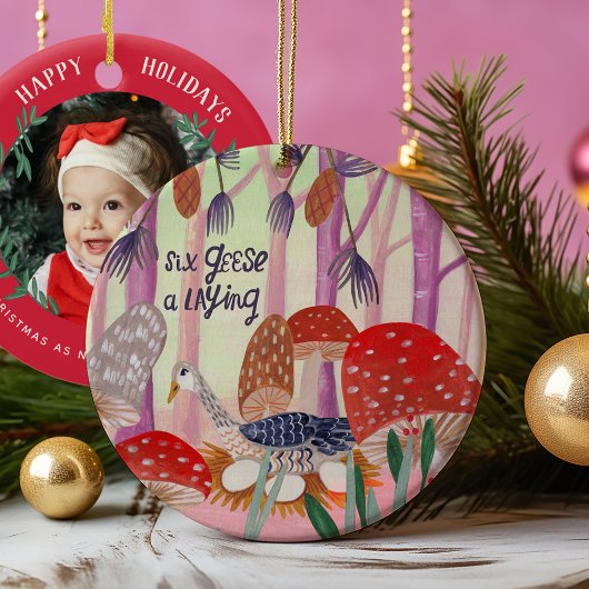 Schattige Eerste Kerstmis als grootouders Foto Keramisch Ornament