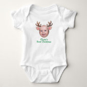 Schattige Eerste Kerstmis Baby Rendier Romper (Voorkant)