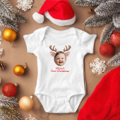 Schattige Eerste Kerstmis Baby Rendier Romper