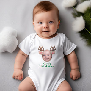 Schattige Eerste Kerstmis Baby Rendier Romper
