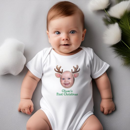 Schattige Eerste Kerstmis Baby Rendier Romper