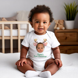 Schattige Eerste Kerstmis Baby Rendier Romper
