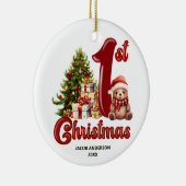 Schattige Eerste Kerstmis Keramisch Ornament (Rechts)