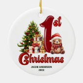 Schattige Eerste Kerstmis Keramisch Ornament (Achterkant)