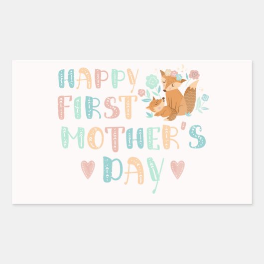 Schattige Eerste Moederdag Boho Typografie Rechthoekige Sticker (Voorkant)