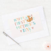 Schattige Eerste Moederdag Boho Typografie Rechthoekige Sticker (Envelop)