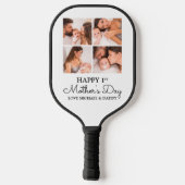 Schattige Eerste Moederdag Moderne Fotocollage Pickleball Paddle (Achterkant)