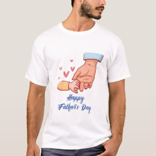 Schattige eerste Vaderdag hand vasthoudende minima T-shirt