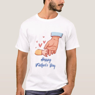 Schattige eerste Vaderdag hand vasthoudende minima T-shirt