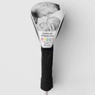 Schattige Eerste Vaderdag Papa Foto Golfheadcover