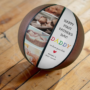 Schattige eerste Vaderdag Papa fotocollage Basketbal