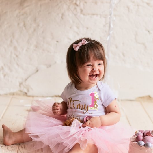 Schattige eerste verjaardag meisje konijn sticker