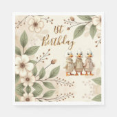 Schattige eerste verjaardag servet (Voorkant)