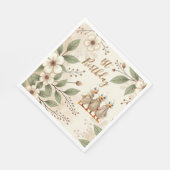 Schattige eerste verjaardag servet (Hoek)