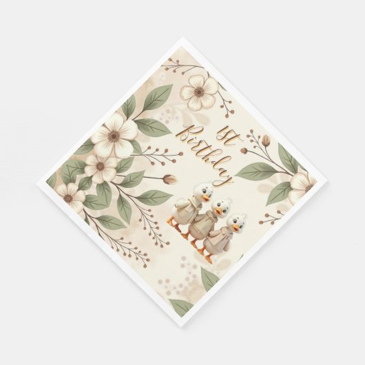 Schattige eerste verjaardag servet (Hoek)