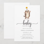 Schattige egel Baby shower uitnodiging (Voorkant / Achterkant)