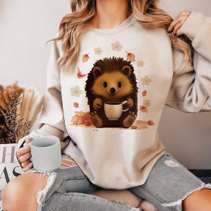 Schattige egel bloeit , Egel drinkt koffie  T-shirt