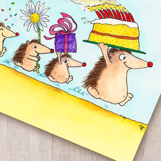 Schattige egel briefkaart