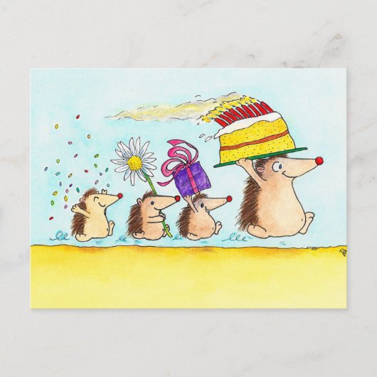 Schattige egel briefkaart (Voorkant)