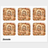 Schattige Egel Bruiloftsborrel Bruid Vierkante Sticker (Vel)