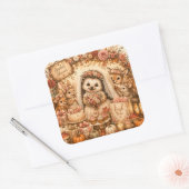 Schattige Egel Bruiloftsborrel Bruid Vierkante Sticker (Envelop)
