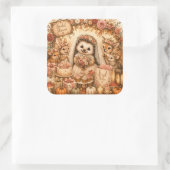 Schattige Egel Bruiloftsborrel Bruid Vierkante Sticker (Tas)