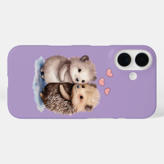 Schattige egel Case-Mate iPhone case (Achterkant (horizontaal))