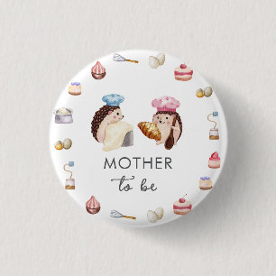 Schattige Egel Chef Bakker Aanstaande Moeder Baby Ronde Button 3,2 Cm