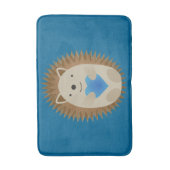 Schattige egel die een blauw hart knuffelt badmat (Voorkant Verticaal)