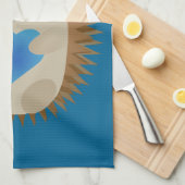 Schattige egel die een blauw hart knuffelt theedoek (Quarter Fold)