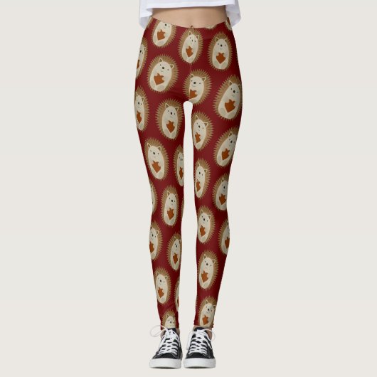 Schattige egel die een hart vasthoudt leggings (Voorkant)