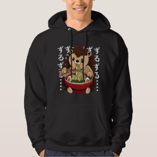 Schattige egel eet Ramen Kawaii Anime Japans F Hoodie