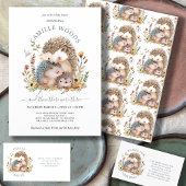 Schattige egel familie Baby shower Kaart