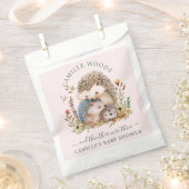 Schattige egel familie roze Baby shower Bedankzakje (Geknipt)