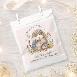 Schattige egel familie roze Baby shower Bedankzakje