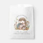 Schattige egel familie roze Baby shower Bedankzakje (Voorkant)