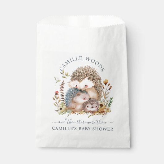 Schattige egel familie roze Baby shower Bedankzakje (Voorkant)
