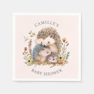 Schattige egel familie roze Baby shower Servet