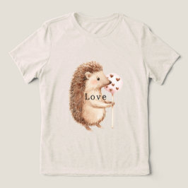 Schattige Egel Hartjes Liefde Tri-Blend Shirt