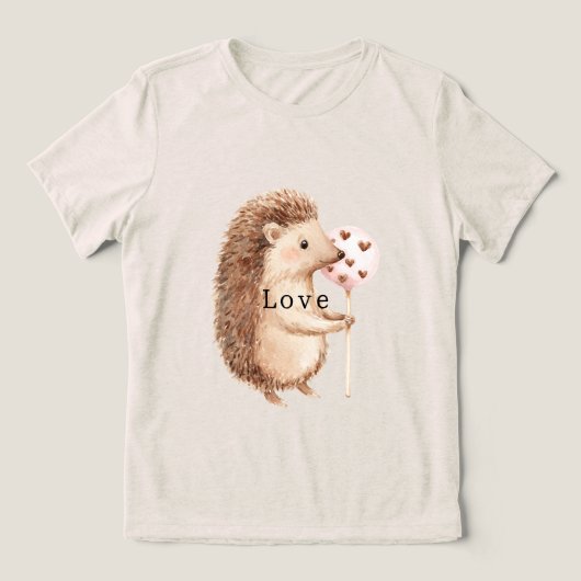 Schattige Egel Hartjes Liefde Tri-Blend Shirt (Design voorkant)