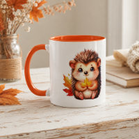 Schattige egel Herfstbladeren